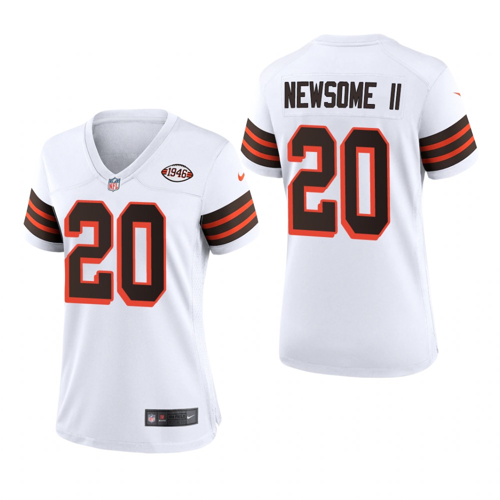 Cleveland Browns Greg Newsome II White Jersey 1946 Collection - Women's
