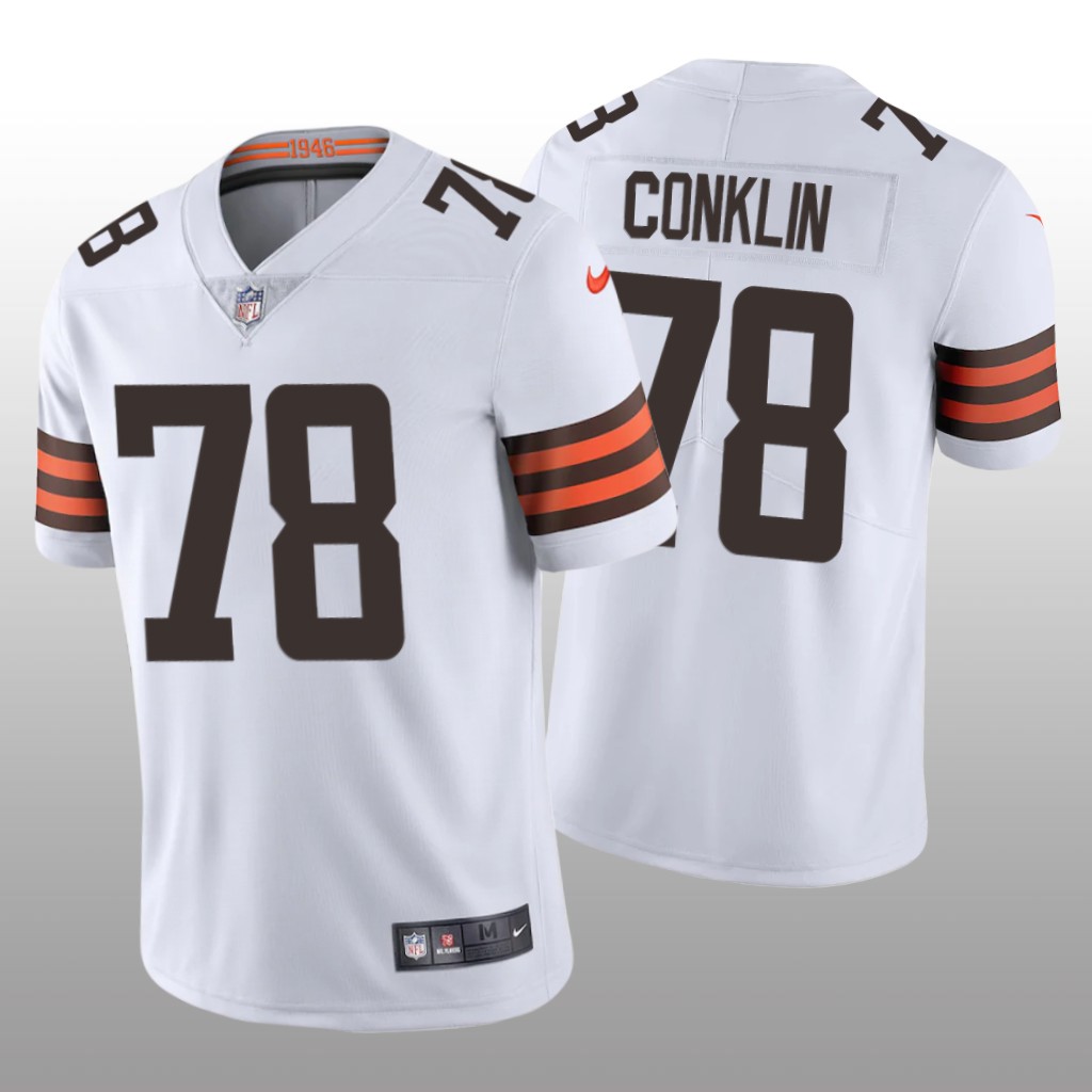 Cleveland Browns Jack Conklin White Jersey Vapor Limited - Men's