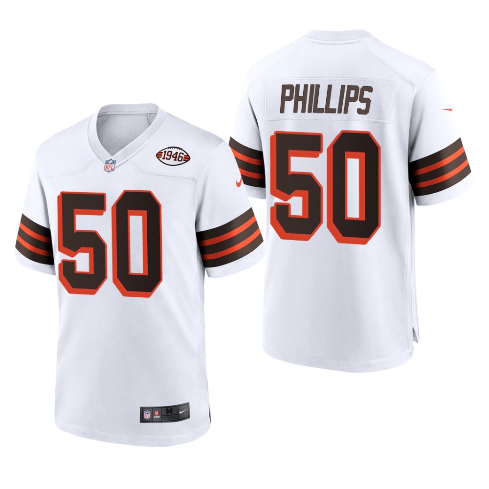 Cleveland Browns Jacob Phillips White Alternate Game Jersey 1946 Collection - Men's