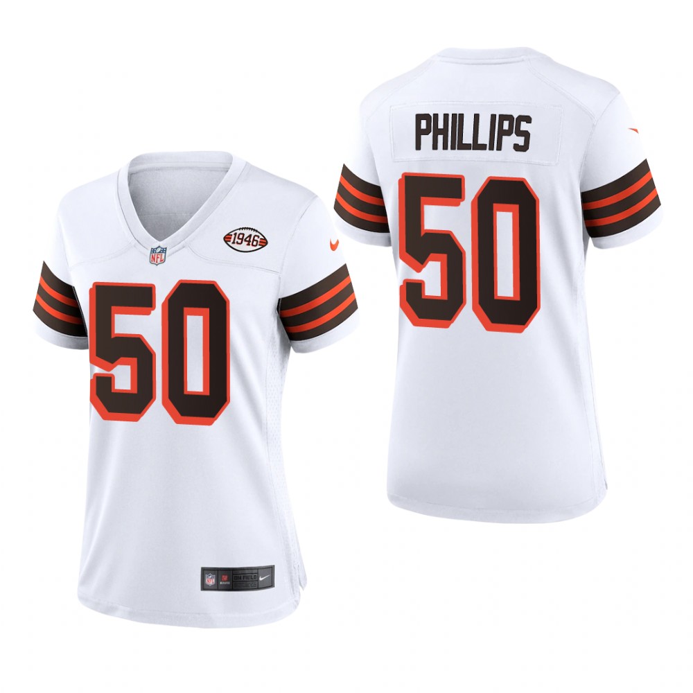 Cleveland Browns Jacob Phillips White Jersey 1946 Collection - Women's