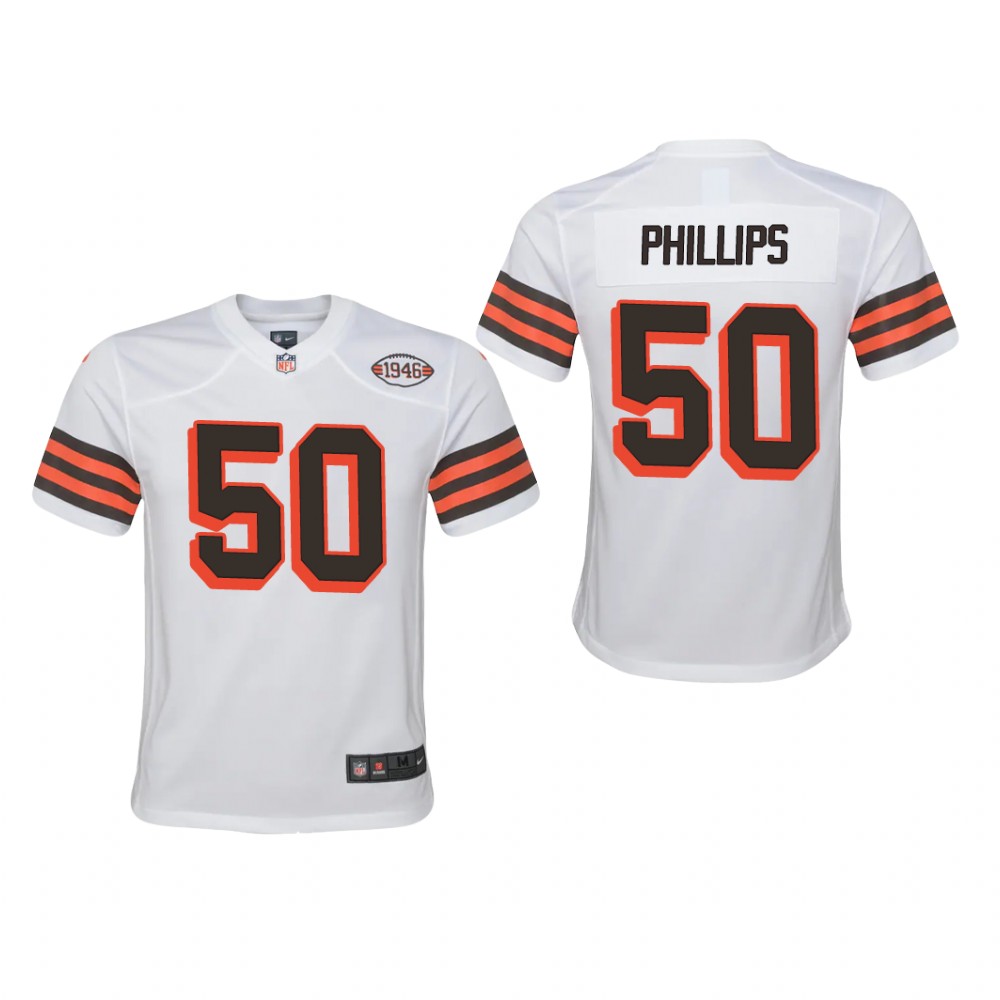 Cleveland Browns Jacob Phillips White Jersey 1946 Collection - Youth