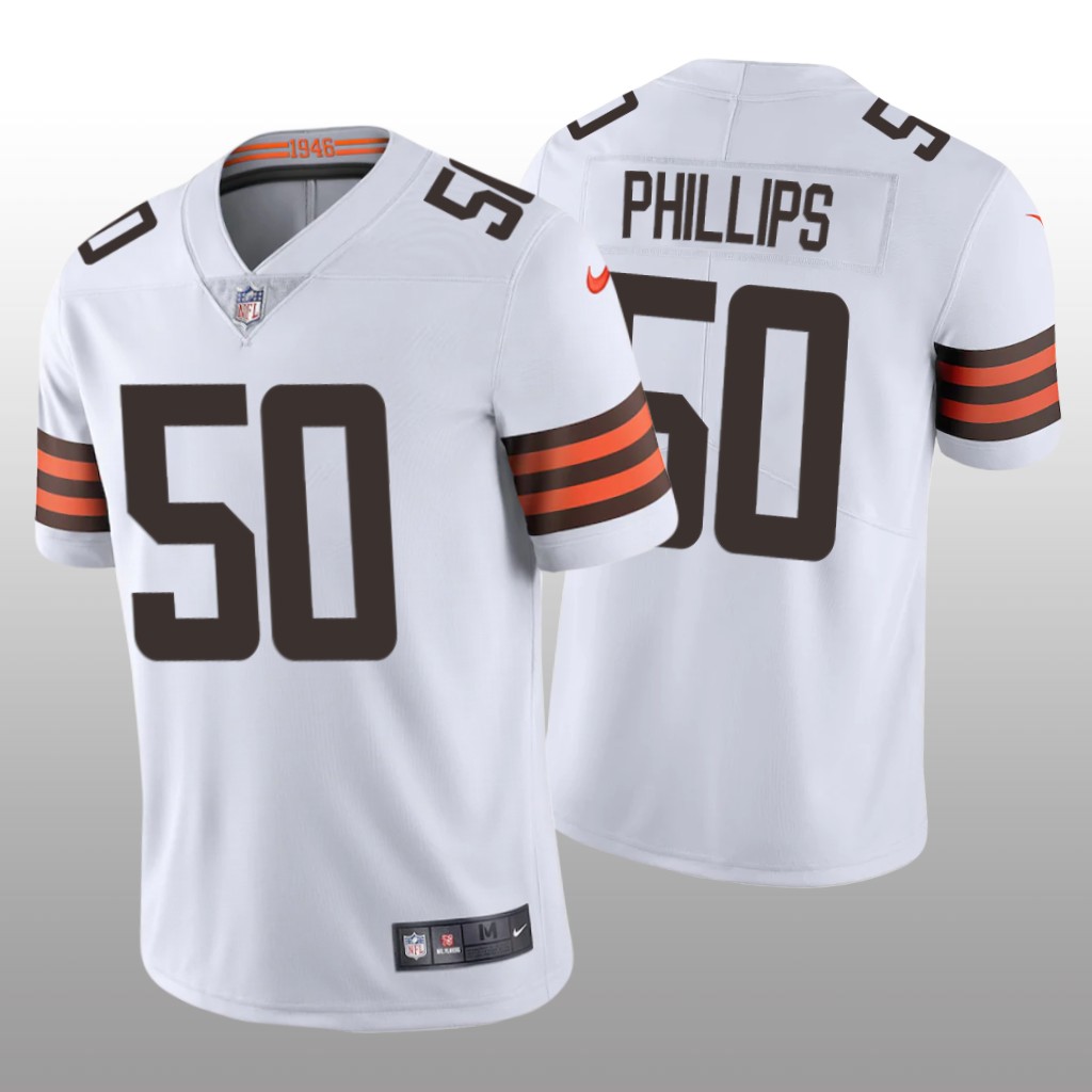 Cleveland Browns Jacob Phillips White Jersey Vapor Limited - Men's