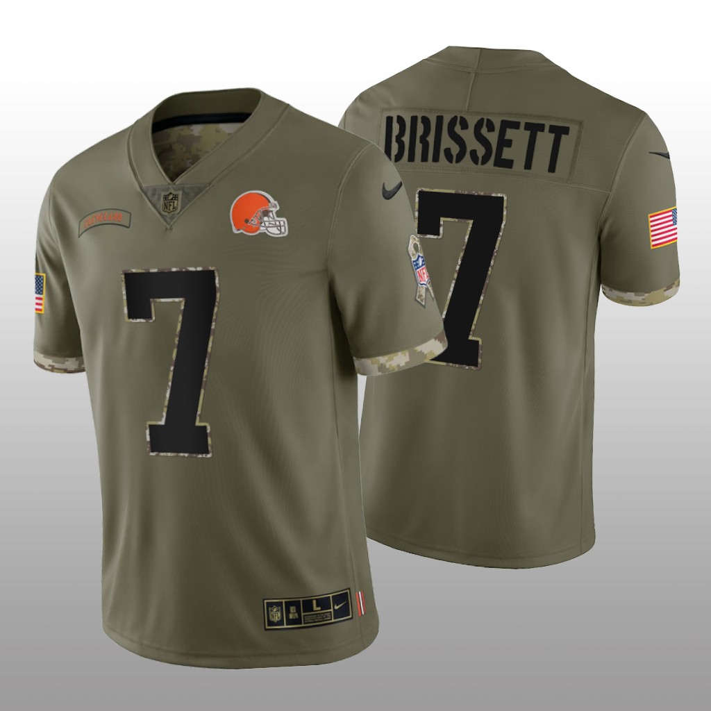 Cleveland Browns Jacoby Brissett Olive Limited Jersey 2022 Salute To Service - Men's