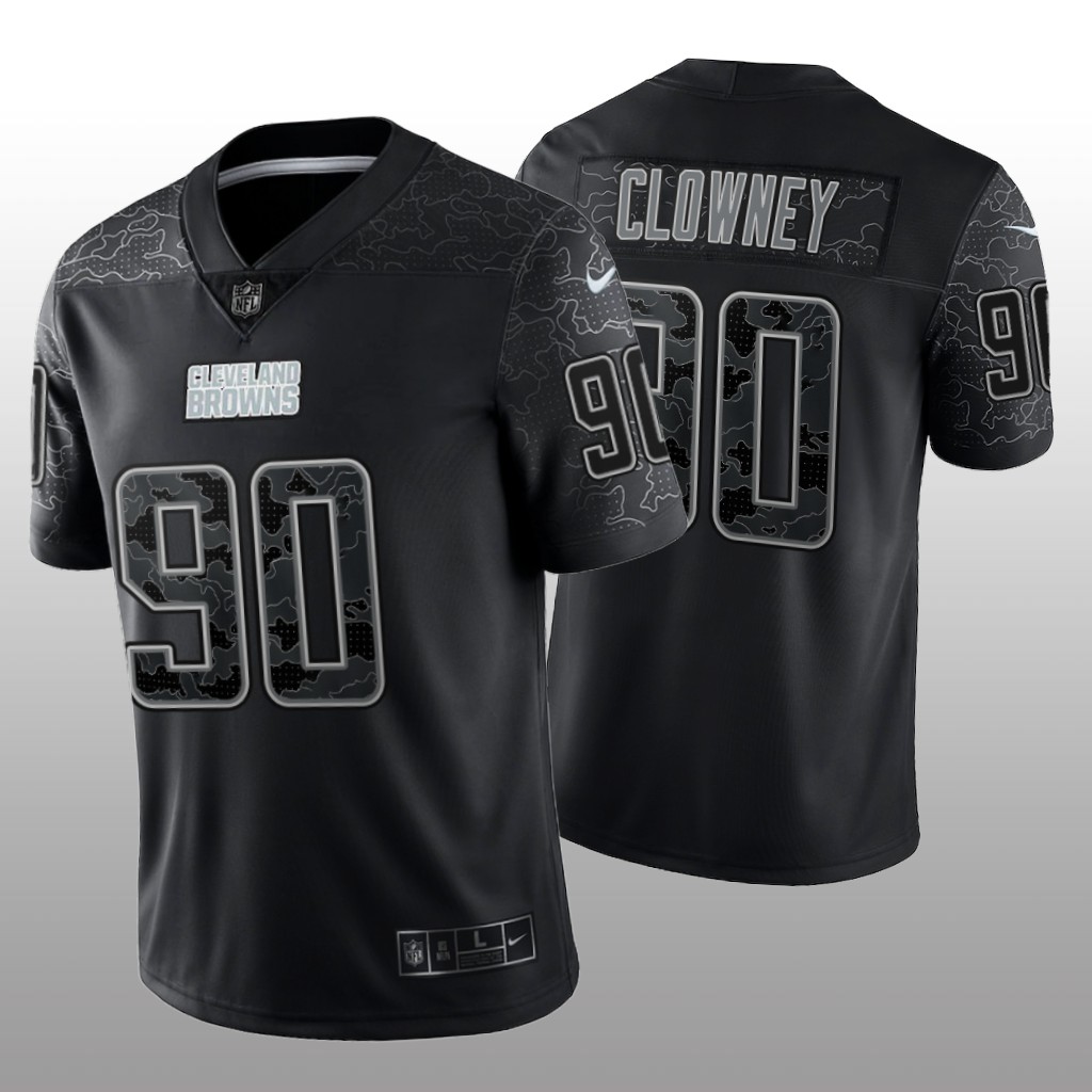 Cleveland Browns Jadeveon Clowney Black Jersey Reflective Limited  - Men's
