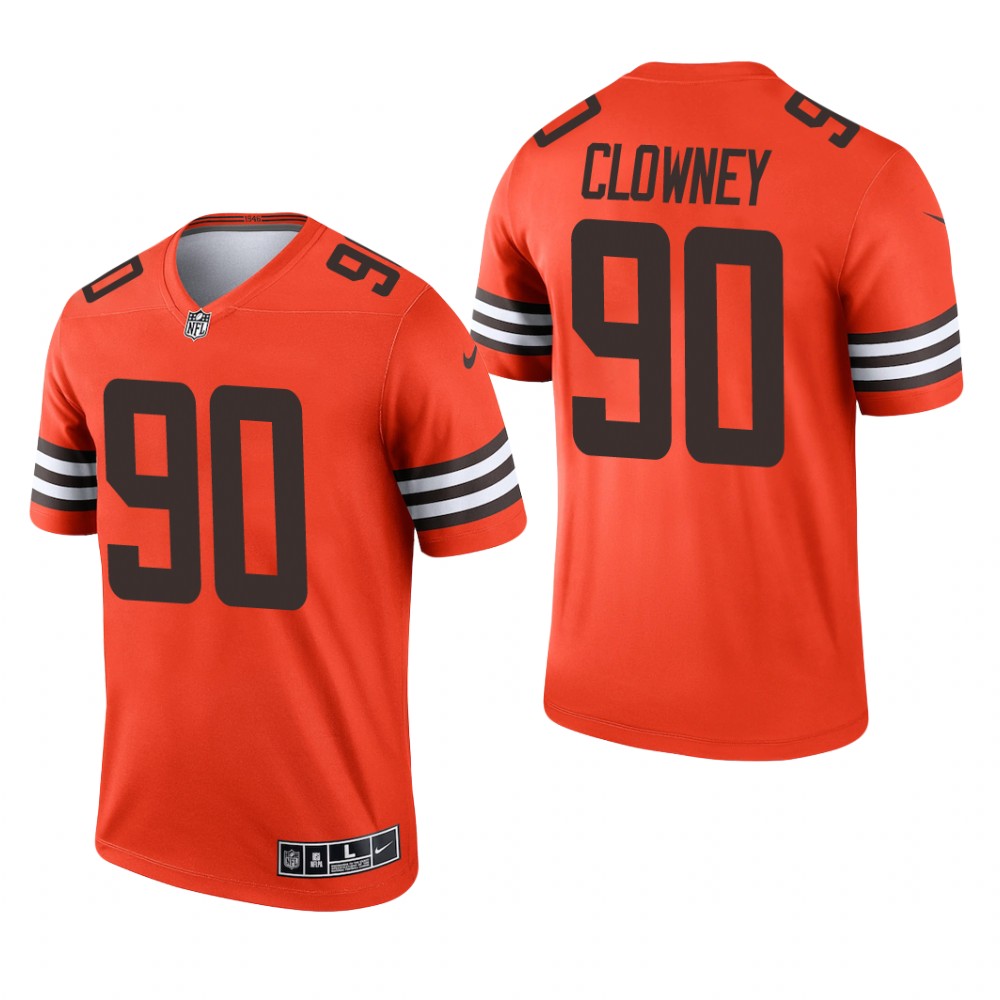 Cleveland Browns Jadeveon Clowney Orange Jersey Inverted Legend - Men's