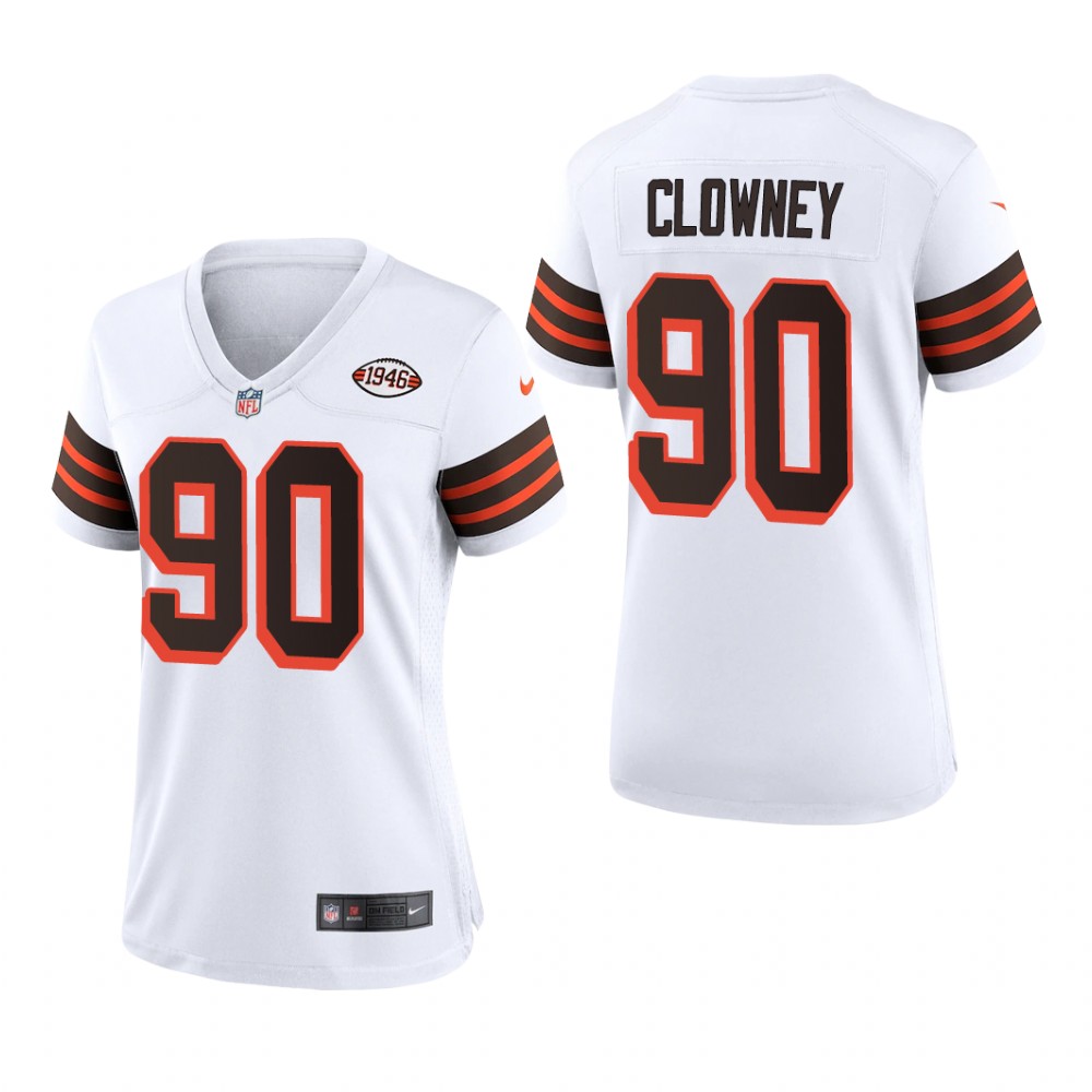 Cleveland Browns Jadeveon Clowney White Jersey 1946 Collection - Women's