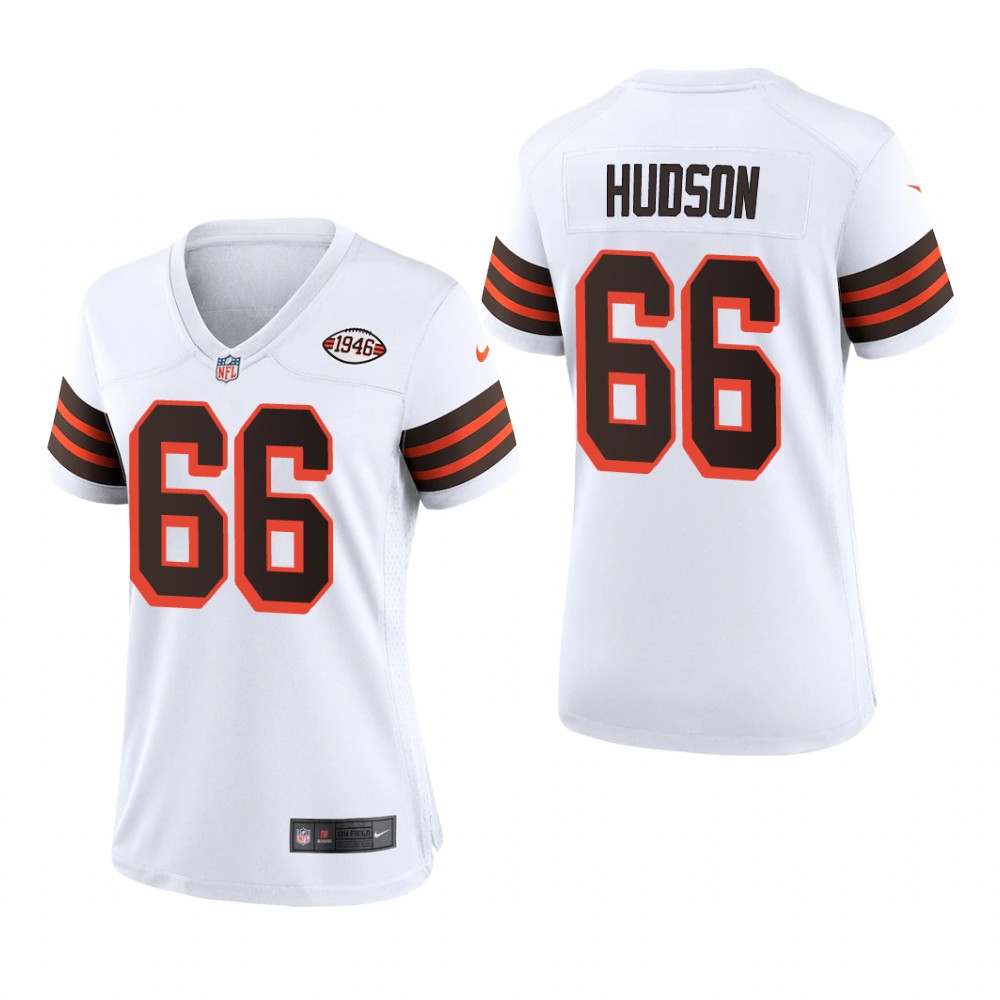Cleveland Browns James Hudson White Jersey 1946 Collection - Women's