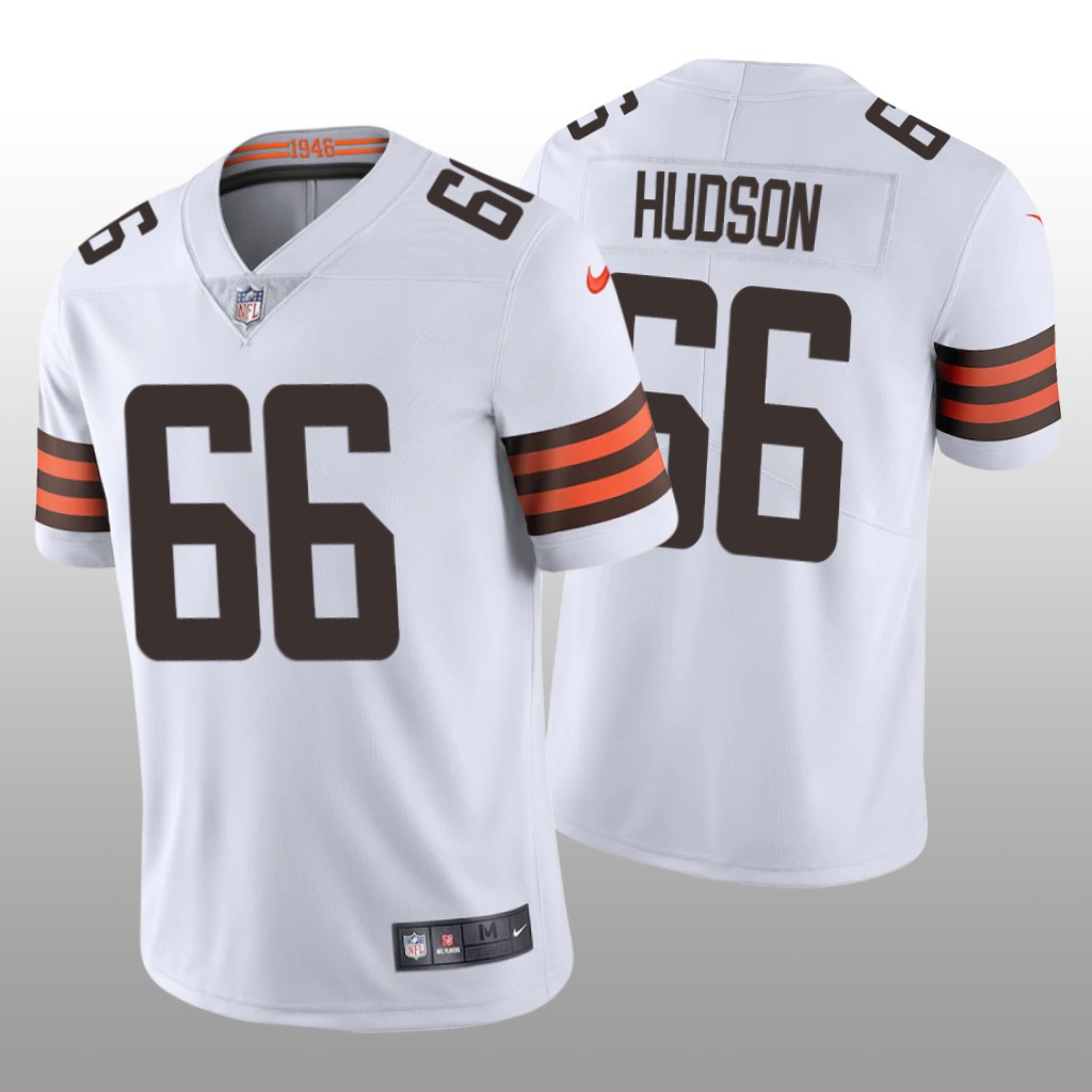 Cleveland Browns James Hudson White Jersey Vapor Limited - Men's
