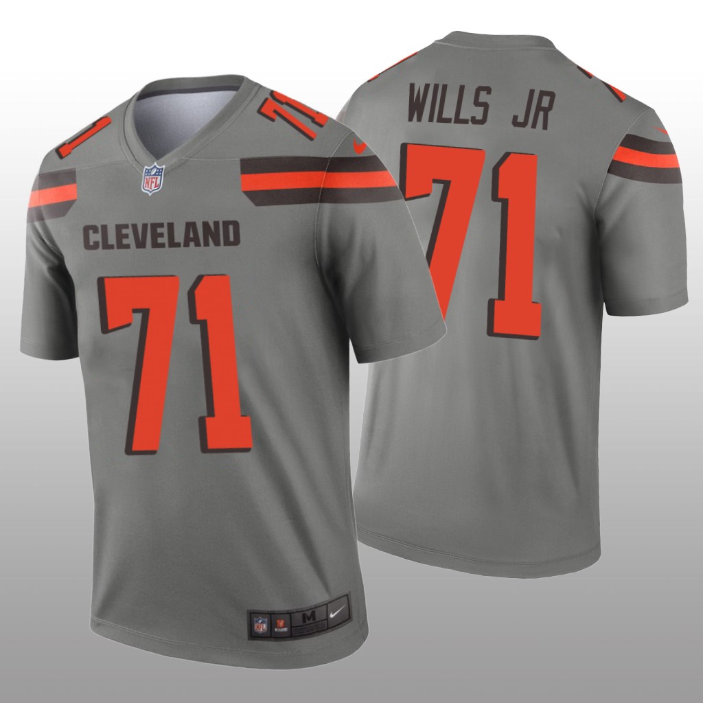 Cleveland Browns Jedrick Wills Gray Jersey Inverted Legend - Men's