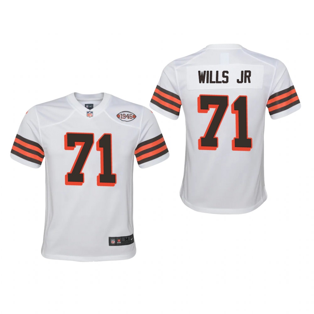 Cleveland Browns Jedrick Wills White Jersey 1946 Collection - Youth