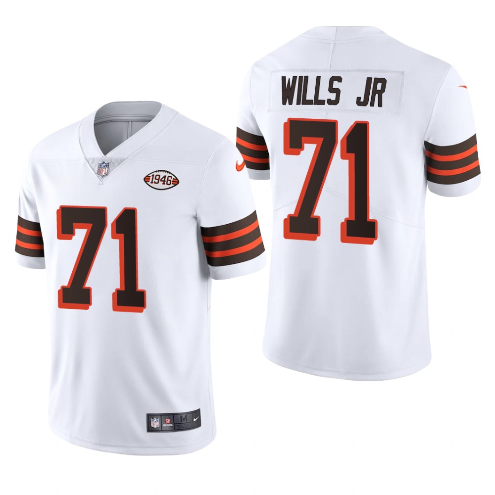 Cleveland Browns Jedrick Wills White Jersey 1946 Collection Vapor Limited - Men's