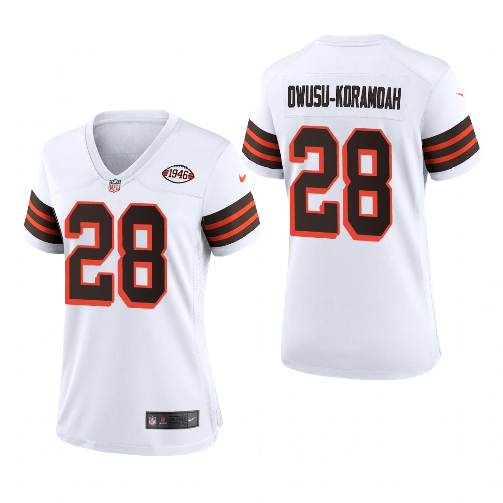 Cleveland Browns Jeremiah Owusu-Koramoah White Jersey 1946 Collection - Women's