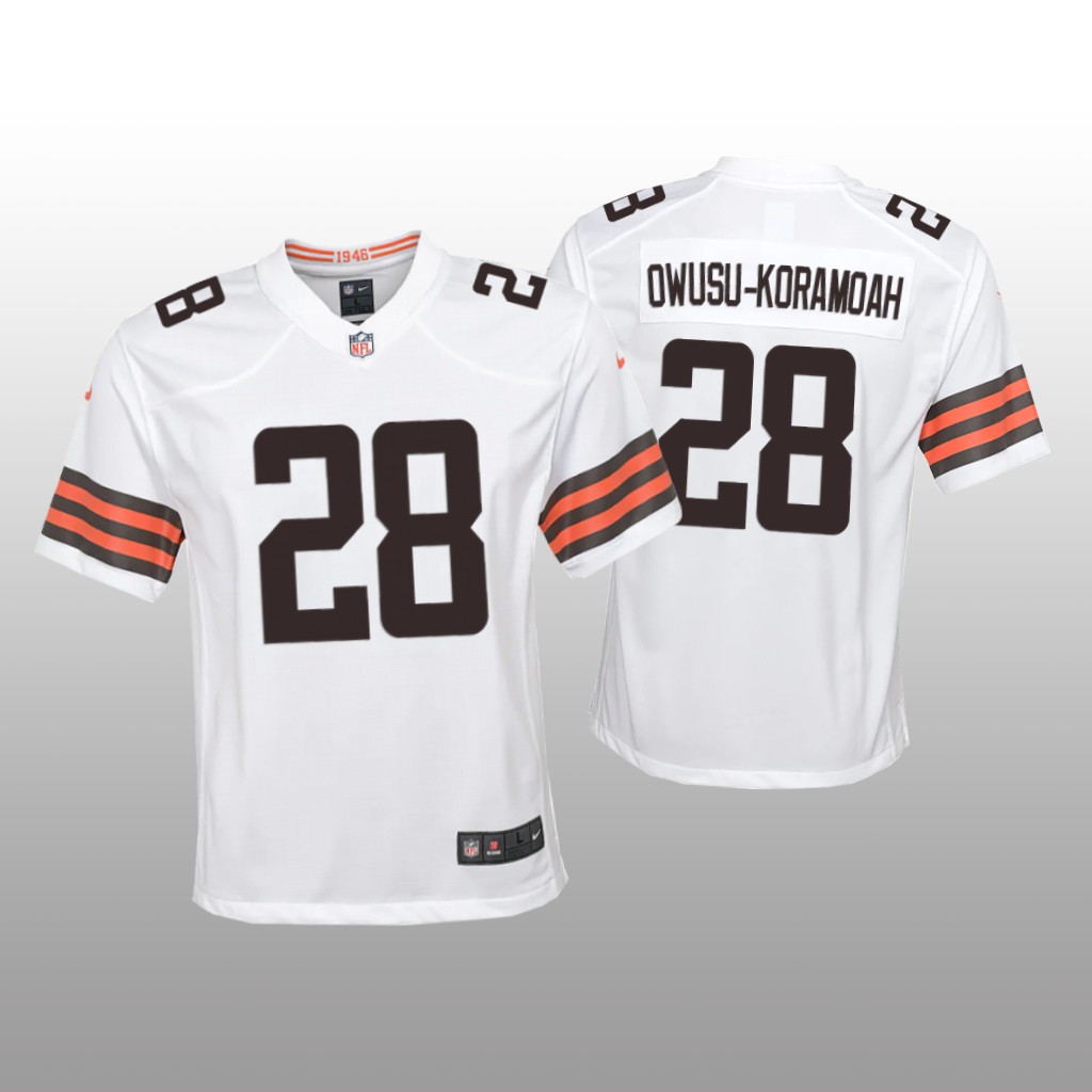 Cleveland Browns Jeremiah Owusu-Koramoah White Jersey Game - Youth
