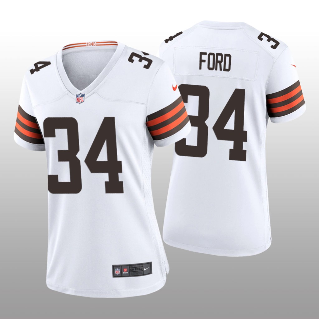 Cleveland Browns Jerome Ford White Jersey Game - Women's