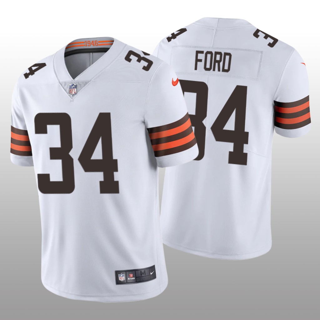 Cleveland Browns Jerome Ford White Jersey Vapor Limited – Men’s