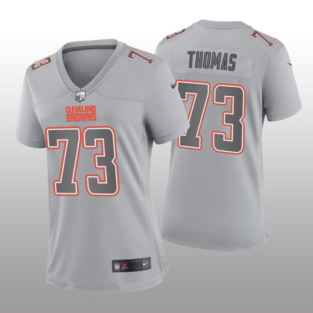 Cleveland Browns Joe Thomas Gray Jersey Atmosphere Fashion Game - Women's