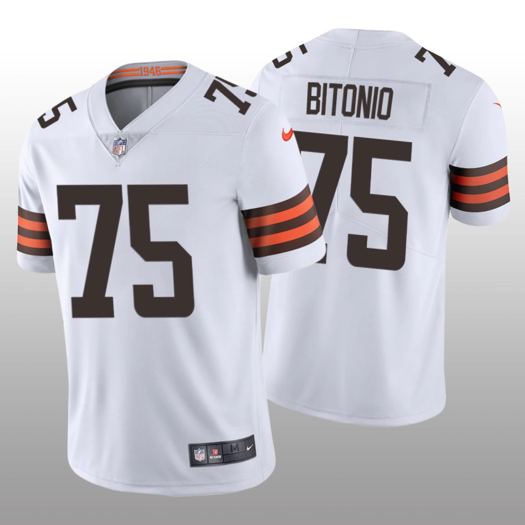 Cleveland Browns Joel Bitonio White Jersey 2020 Vapor Limited - Men's