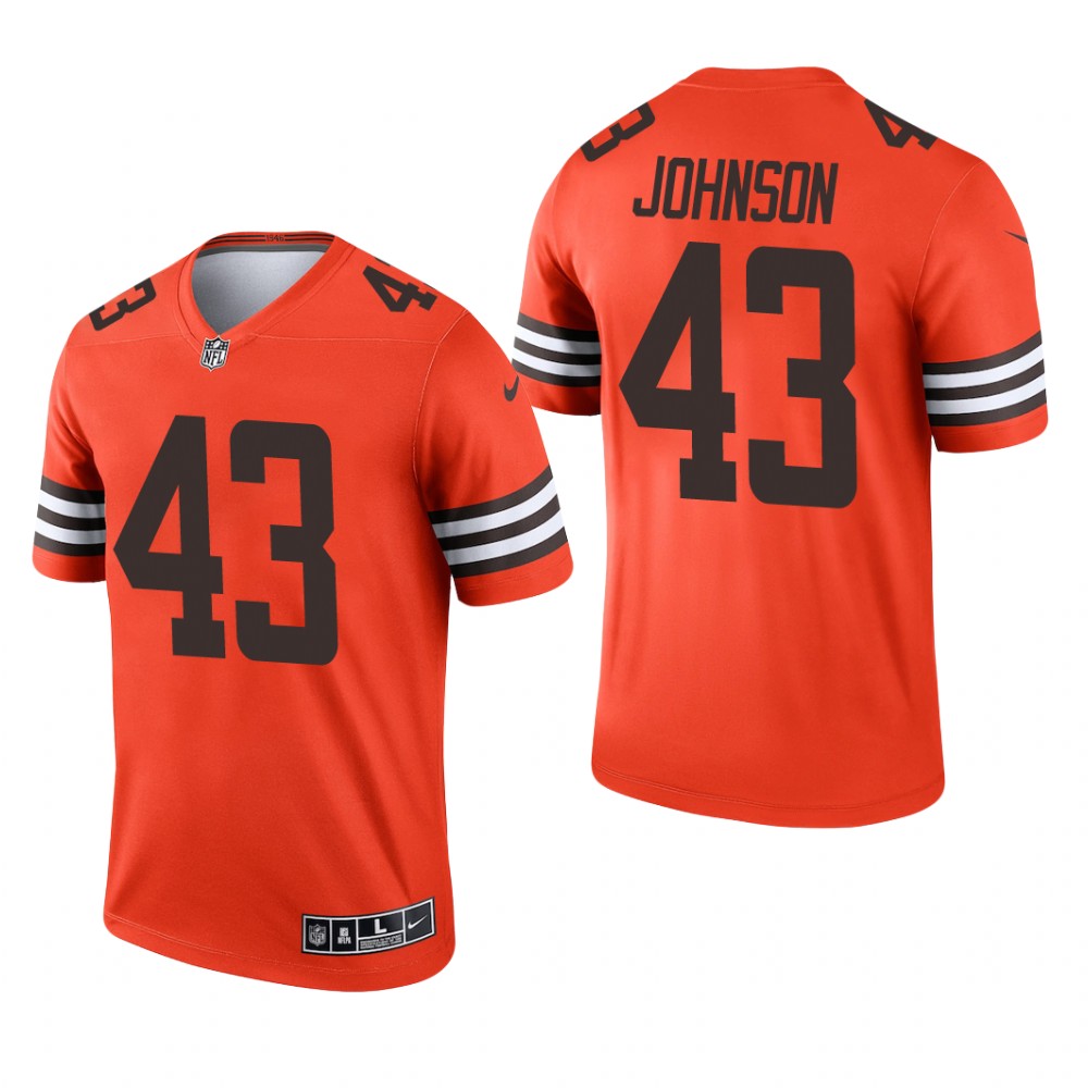 Cleveland Browns John Johnson Orange Jersey Inverted Legend - Men's