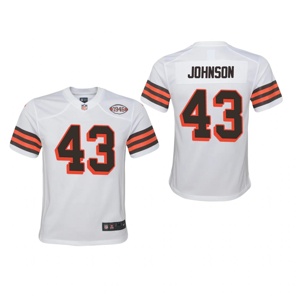 Cleveland Browns John Johnson White Jersey 1946 Collection - Youth