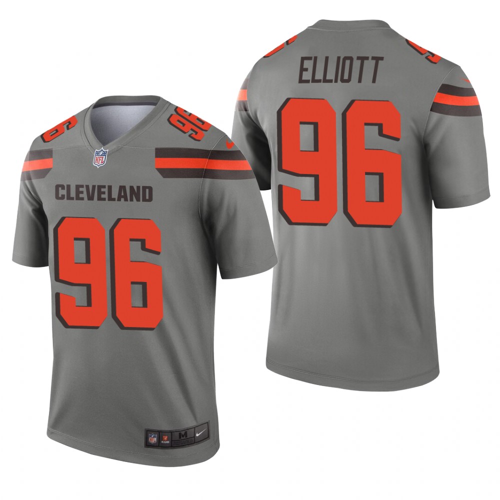 Cleveland Browns Jordan Elliott Gray Jersey Inverted Legend - Men's