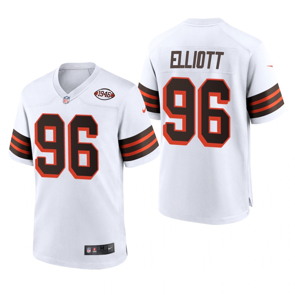Cleveland Browns Jordan Elliott White Alternate Game Jersey 1946 Collection - Men's