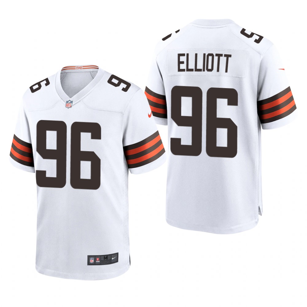 Cleveland Browns Jordan Elliott White Jersey Game - Men's