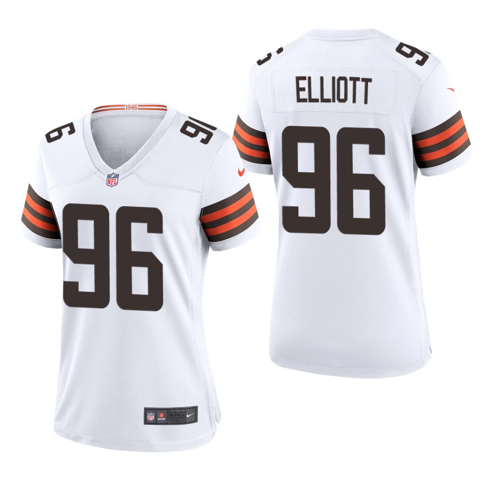 Cleveland Browns Jordan Elliott White Jersey Game - Women's