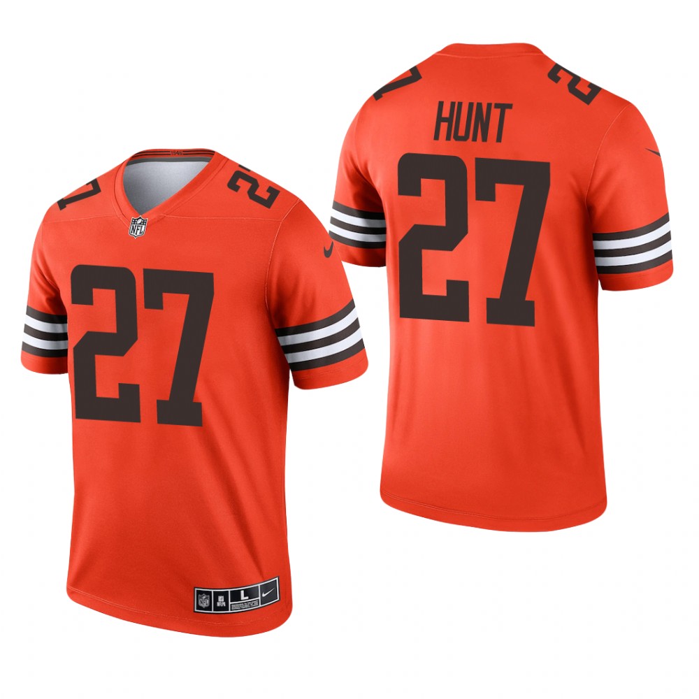 Cleveland Browns Kareem Hunt Orange Jersey Inverted Legend - Men's