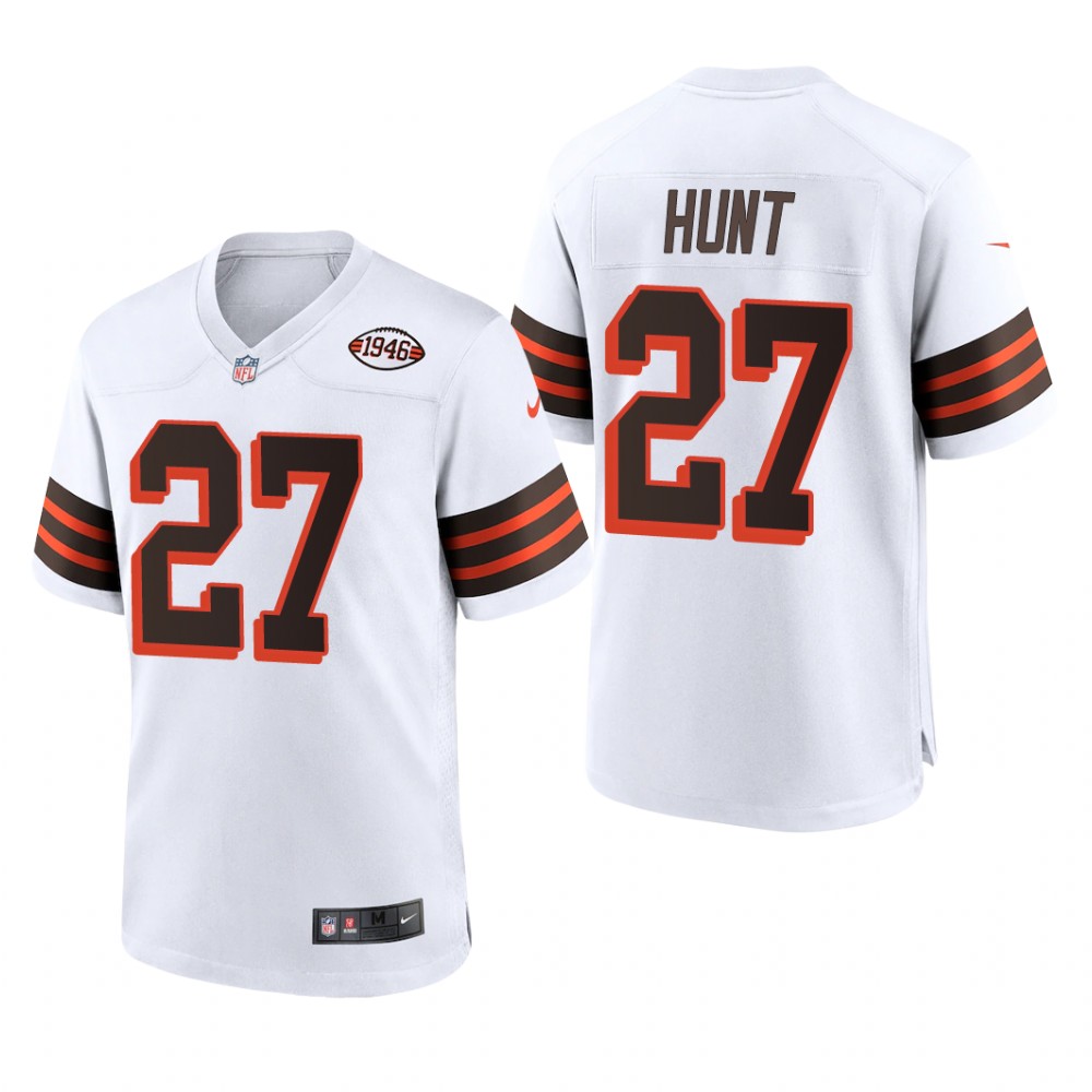 Cleveland Browns Kareem Hunt White Alternate Game Jersey 1946 Collection - Men's