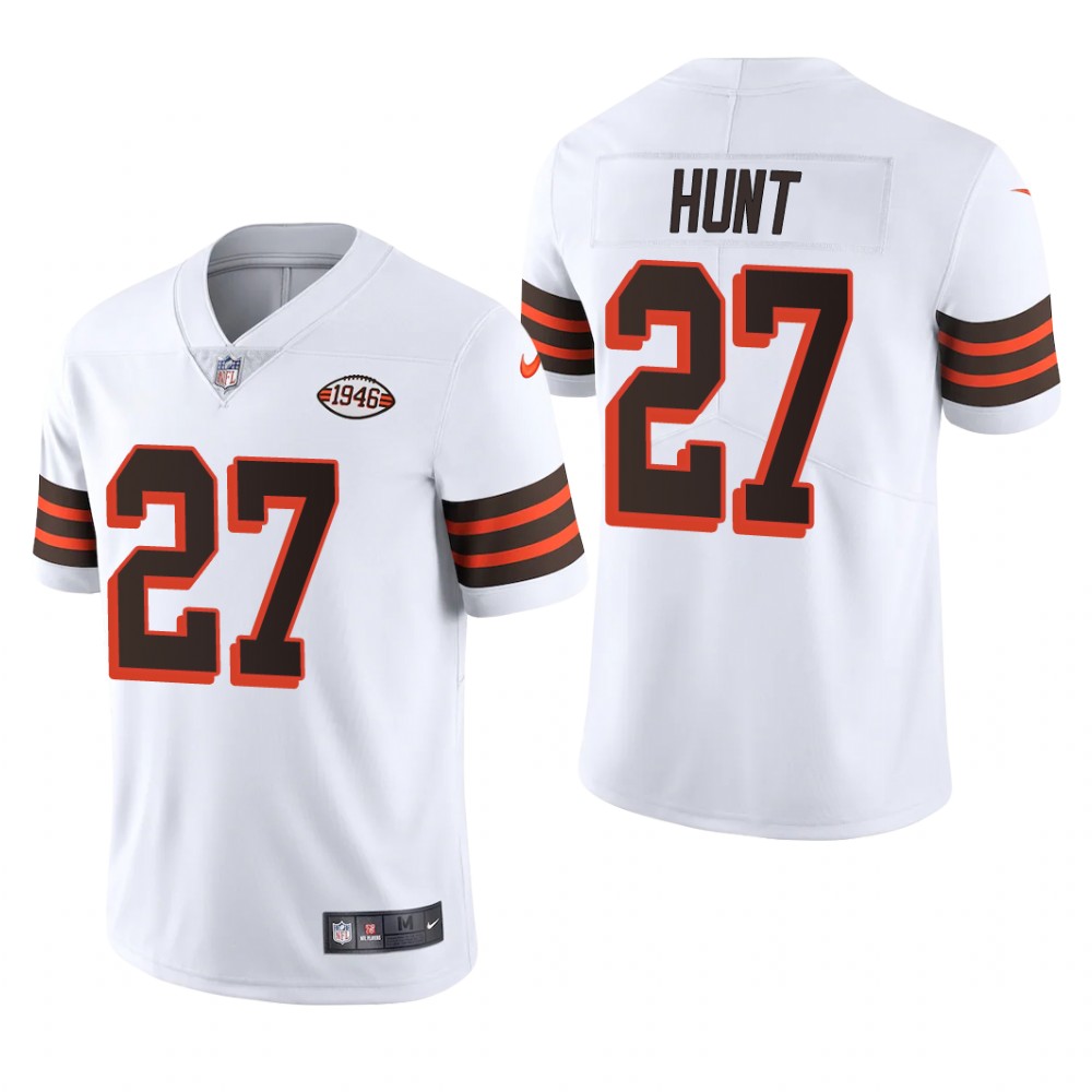 Cleveland Browns Kareem Hunt White Jersey 1946 Collection Vapor Limited - Men's