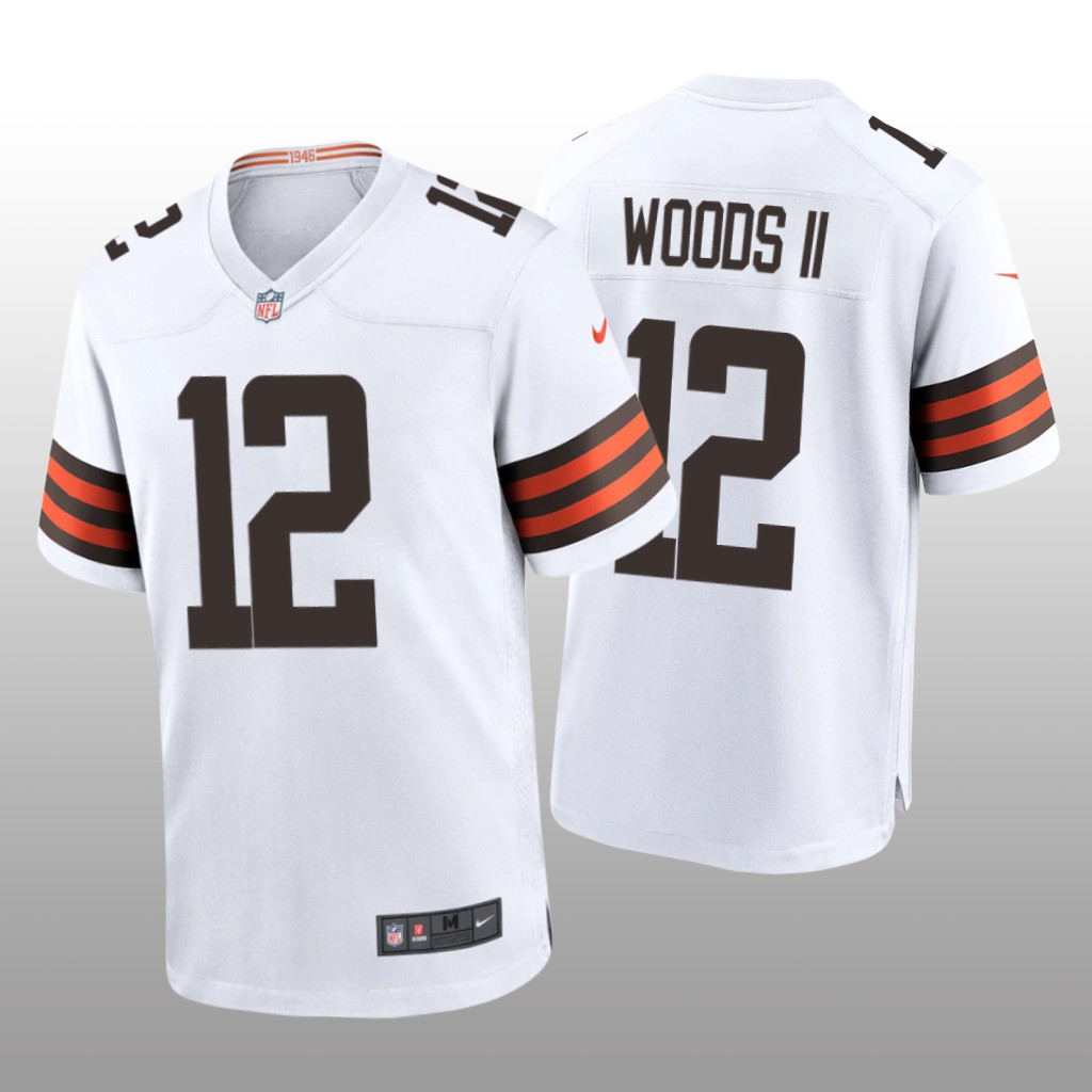 Cleveland Browns Michael Woods II White Jersey Game - Men's