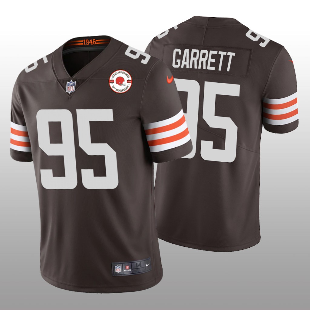 Cleveland Browns Myles Garrett Brown Jersey 75th Anniversary Patch - Men's