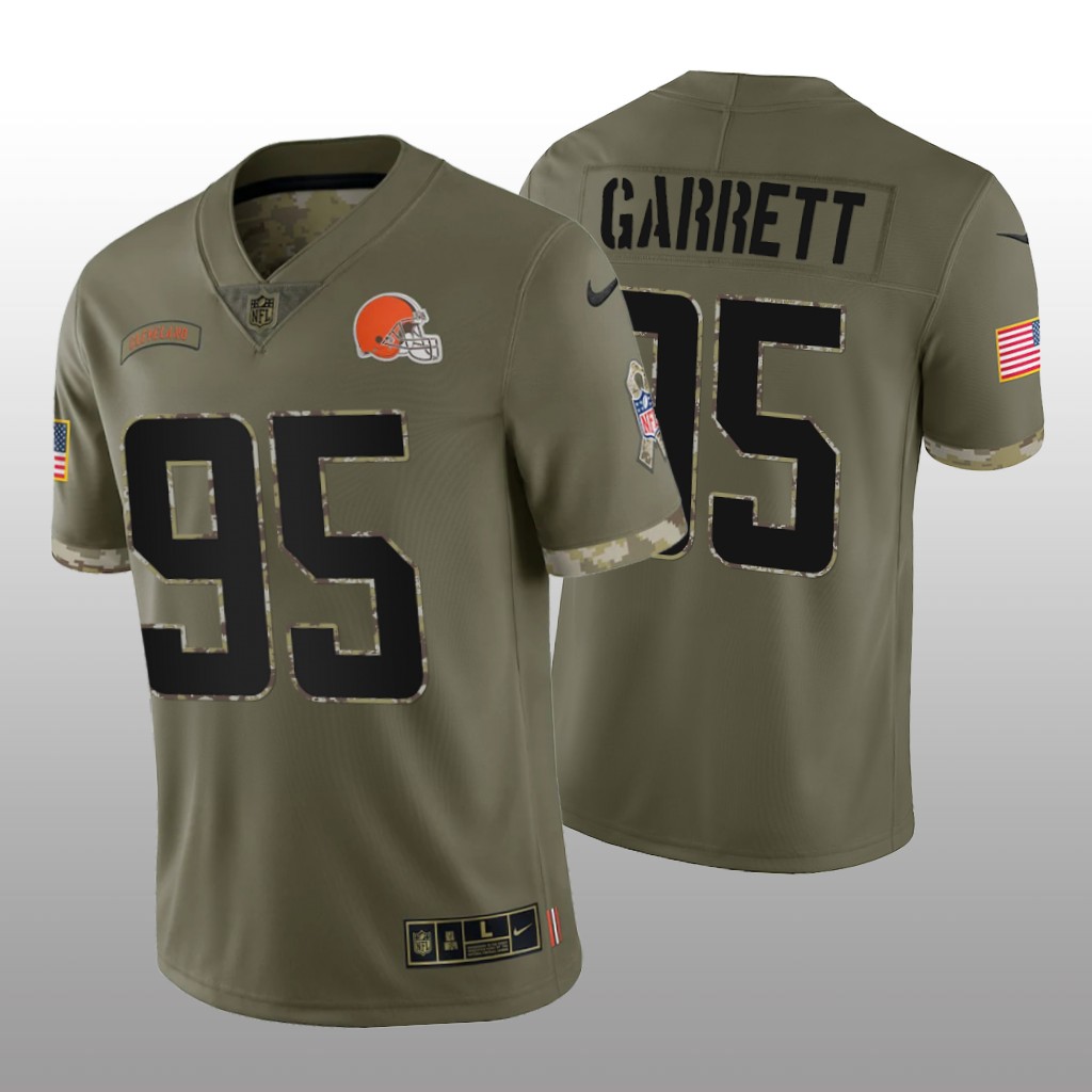 Cleveland Browns Myles Garrett Olive Limited Jersey 2022 Salute To Service - Men's