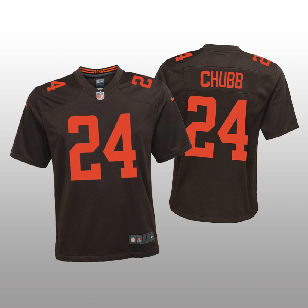Cleveland Browns Nick Chubb Brown Jersey Alternate Game - Youth
