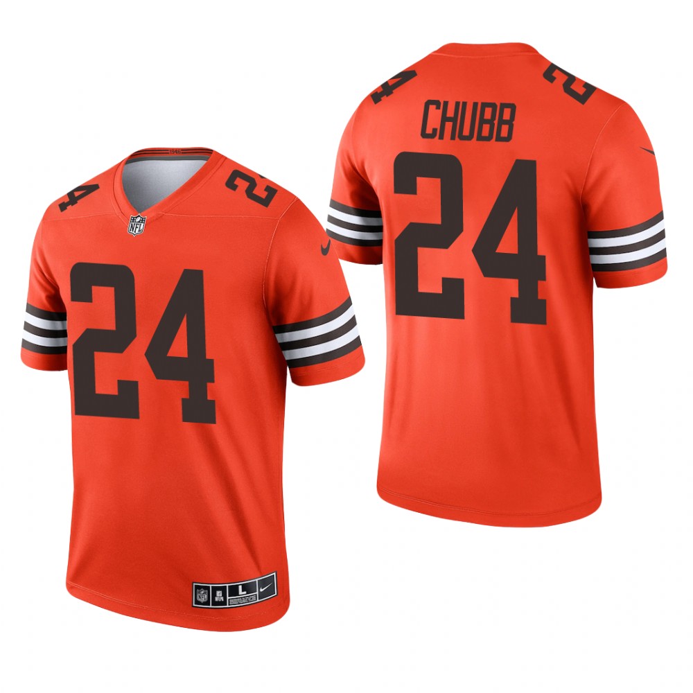 Cleveland Browns Nick Chubb Orange Jersey Inverted Legend - Men's