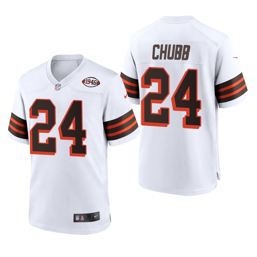 Cleveland Browns Nick Chubb White Alternate Game Jersey 1946 Collection - Men's