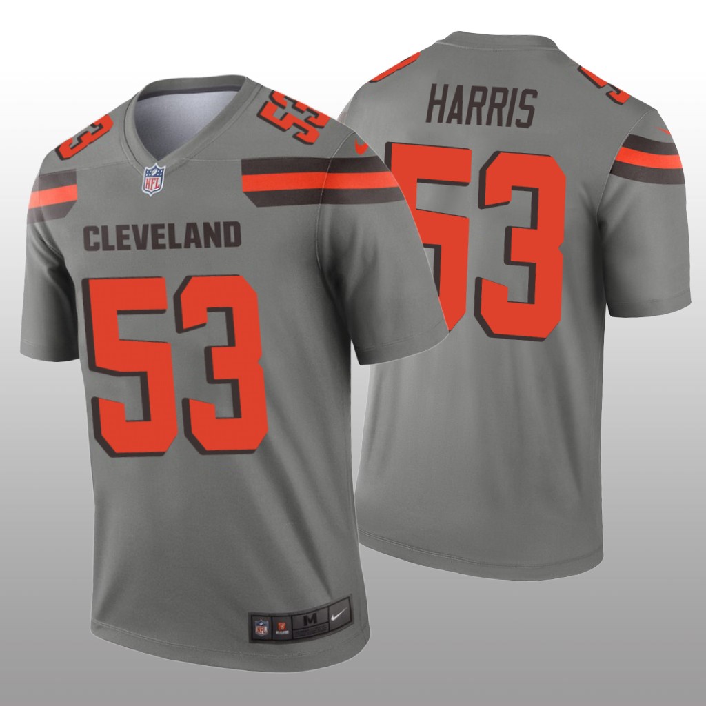 Cleveland Browns Nick Harris Gray Jersey Inverted Legend - Men's