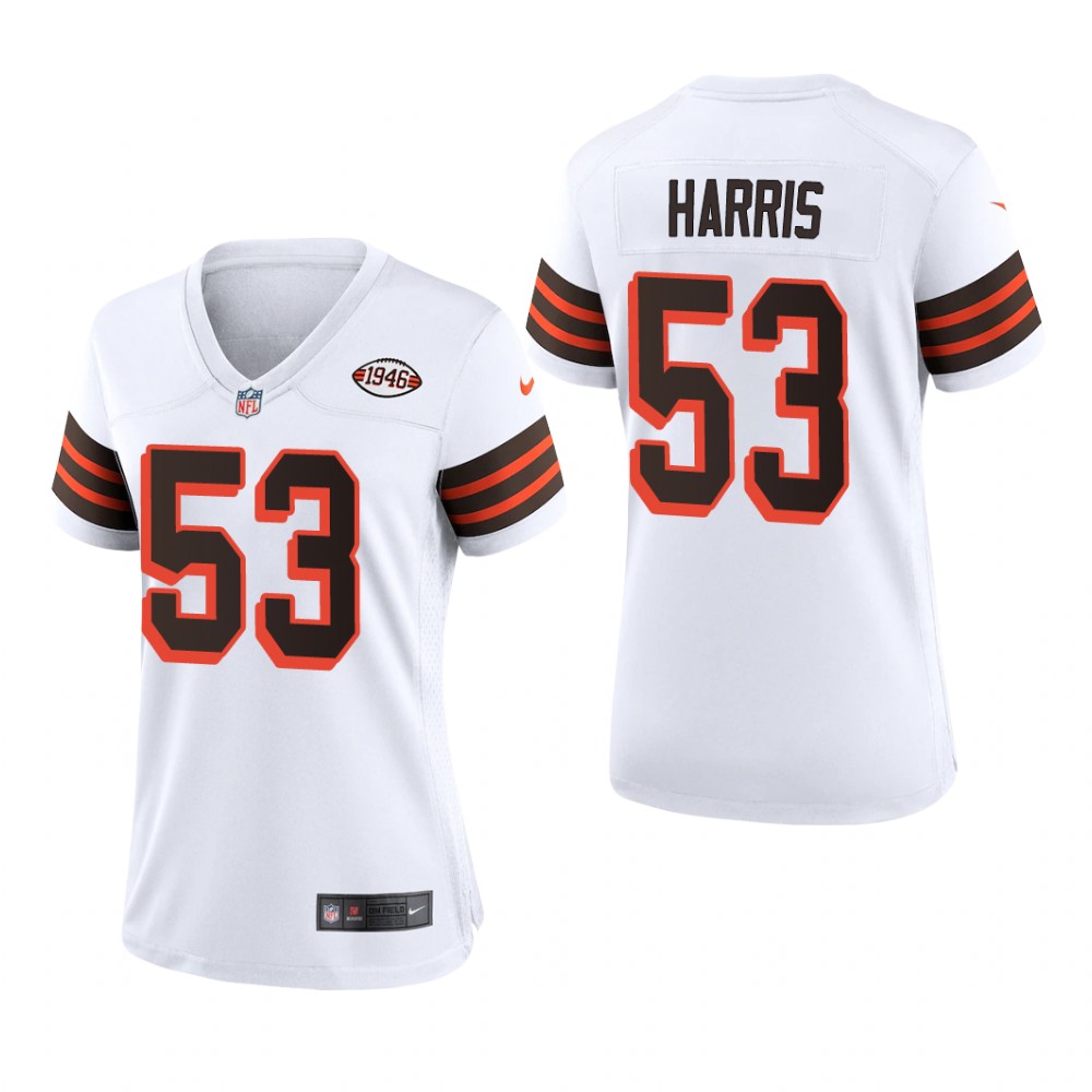 Cleveland Browns Nick Harris White Jersey 1946 Collection - Women's