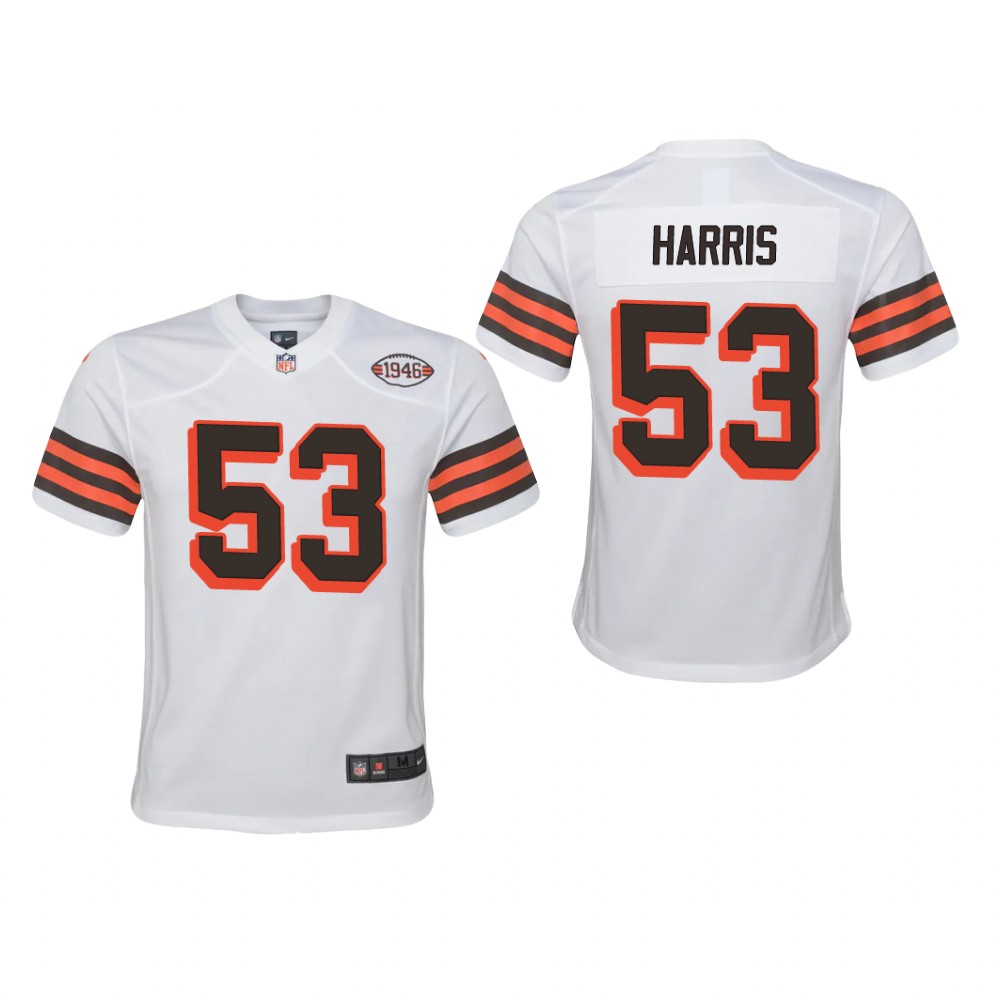 Cleveland Browns Nick Harris White Jersey 1946 Collection - Youth