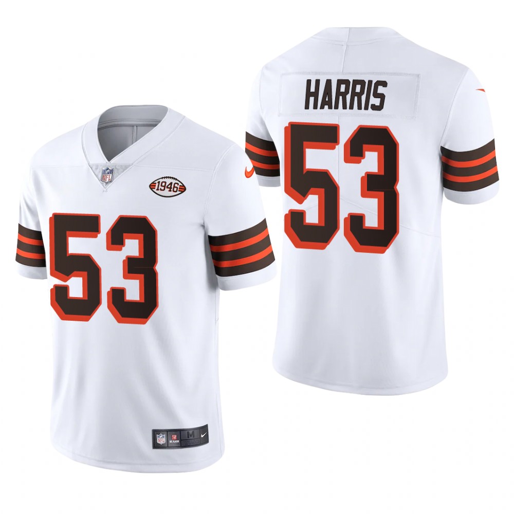 Cleveland Browns Nick Harris White Jersey Vapor Limited - Men's