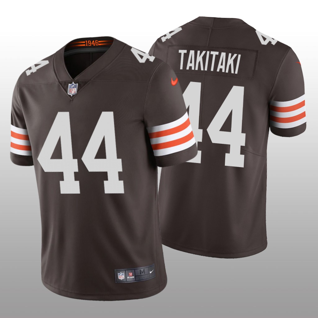 Cleveland Browns Sione Takitaki Brown Jersey 2020 Vapor Limited - Men's