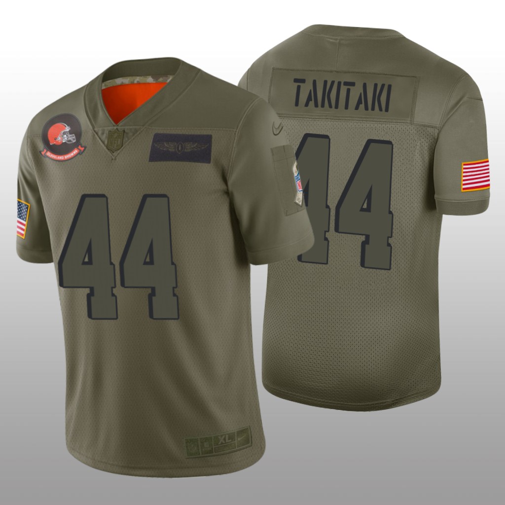Cleveland Browns Sione Takitaki Camo Limited Jersey 2019 Salute to Service - Men's