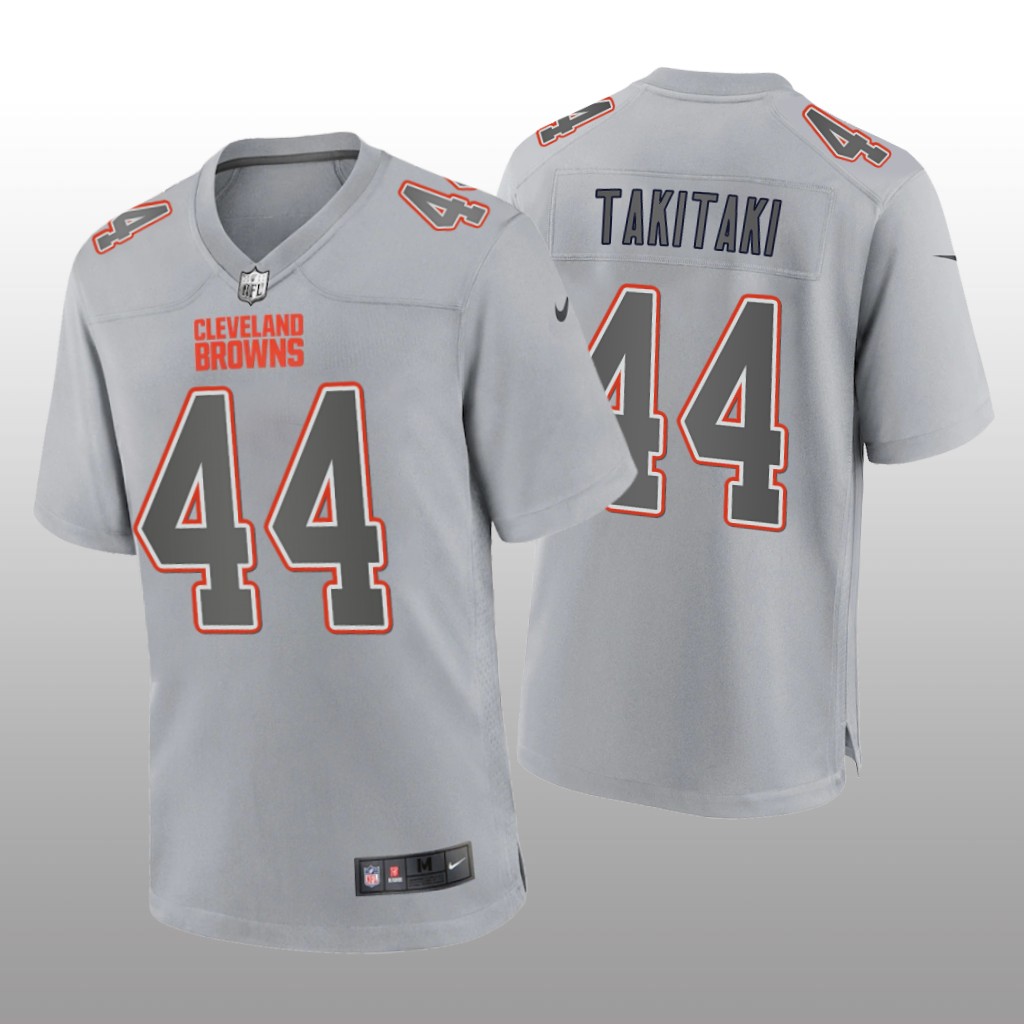 Cleveland Browns Sione Takitaki Gray Jersey Atmosphere Fashion Game - Men's
