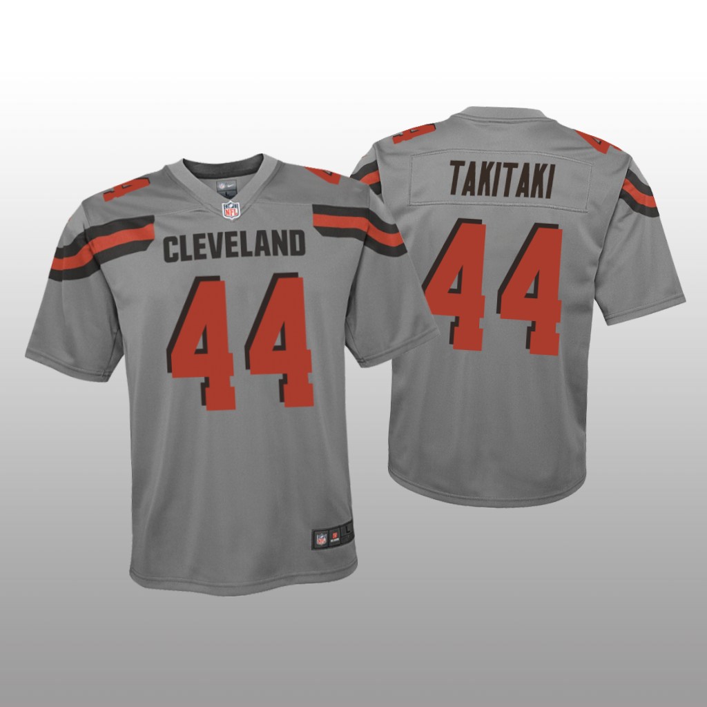 Cleveland Browns Sione Takitaki Gray Jersey Inverted Game - Youth