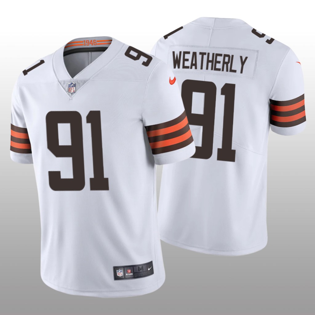 Cleveland Browns Stephen Weatherly White Jersey Vapor Limited Vapor Limited - Men's
