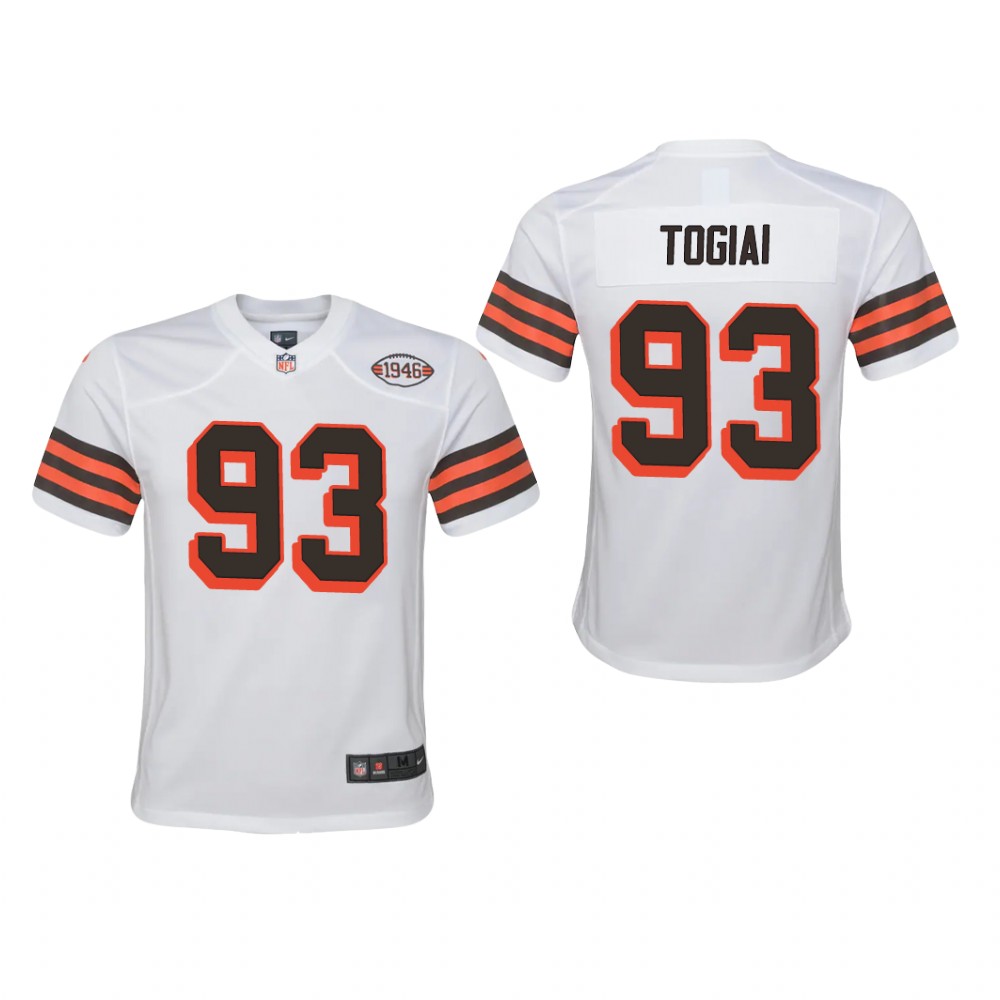 Cleveland Browns Tommy Togiai White Jersey 1946 Collection - Youth