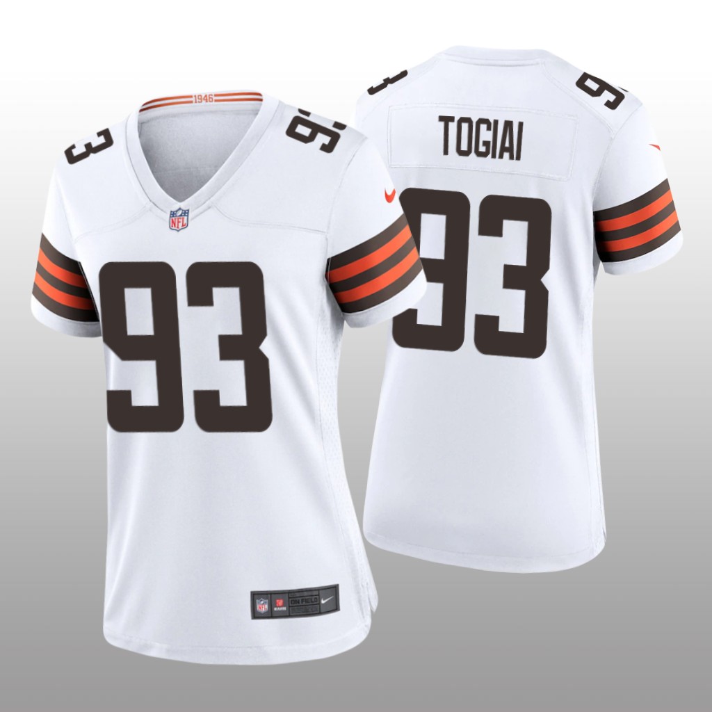 Cleveland Browns Tommy Togiai White Jersey Game - Women's