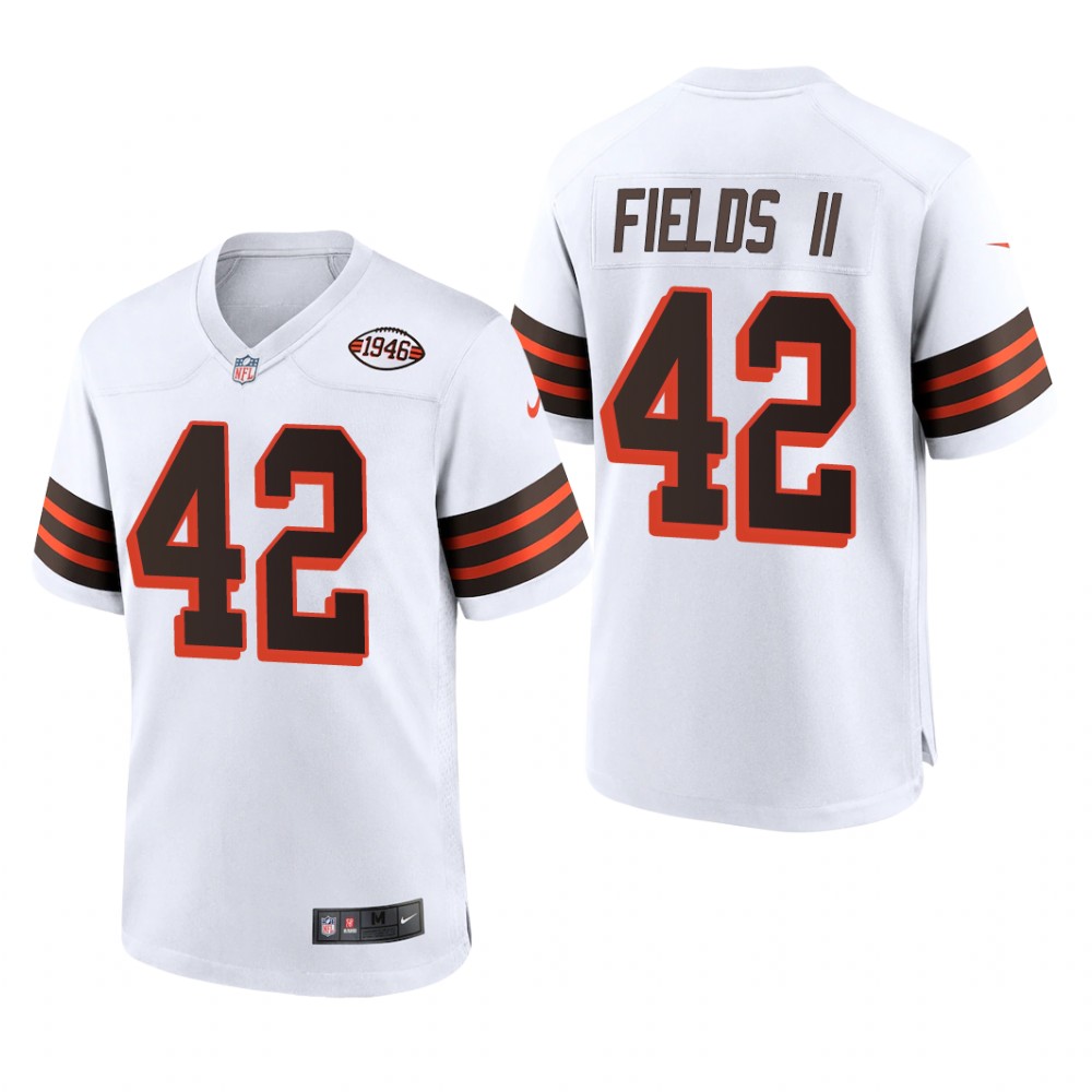 Cleveland Browns Tony Fields II White Alternate Game Jersey 1946 Collection - Men's