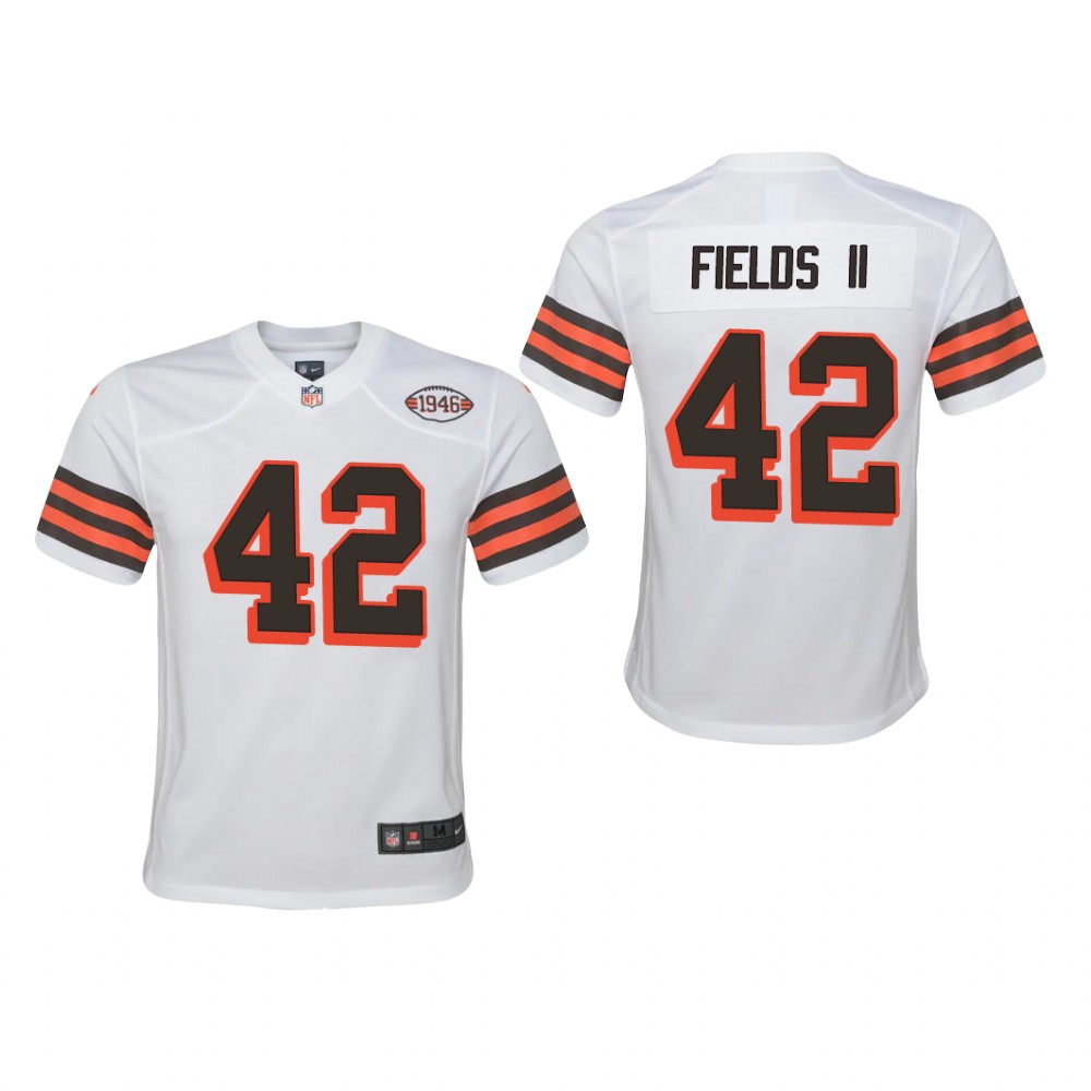 Cleveland Browns Tony Fields II White Jersey 1946 Collection - Youth