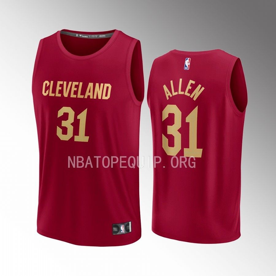 Cleveland Cavaliers #31 Jarrett Allen Icon Edition Jersey Fast Break Player Wine